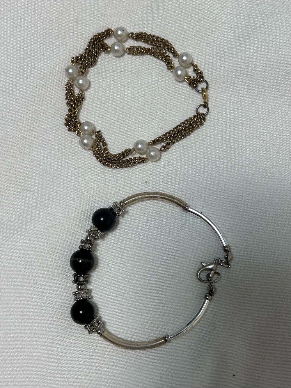 Classic Pearl-Accent Gold Chain Bracelet | Unbranded